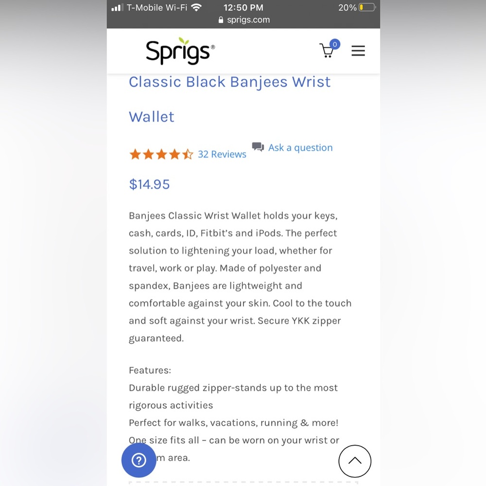 Springs touch phone wrist wallet. Bnwt